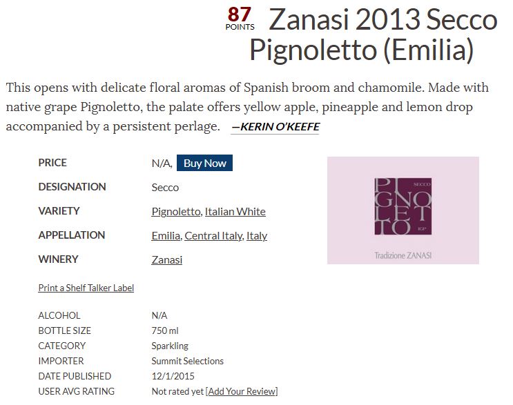 Recenzione pignoletto 2013